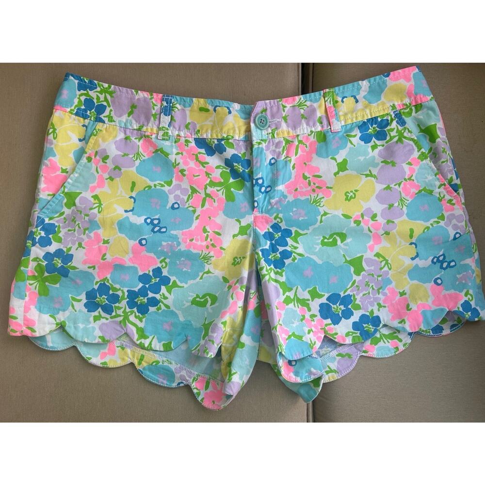EUC LILLY PULITZER Women's Buttercup Shorts Size 14 Measurements in Descrip